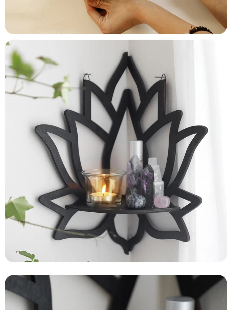 Wooden Lotus Wall Holder
