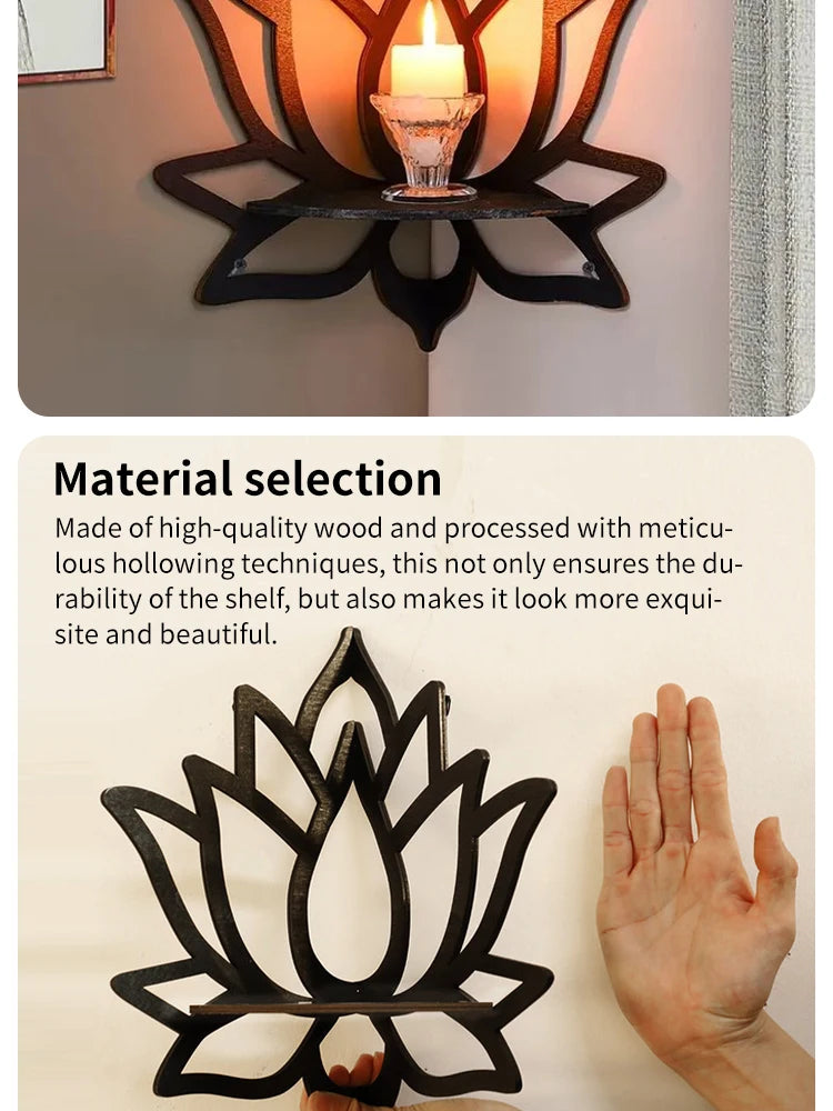 Wooden Lotus Wall Holder