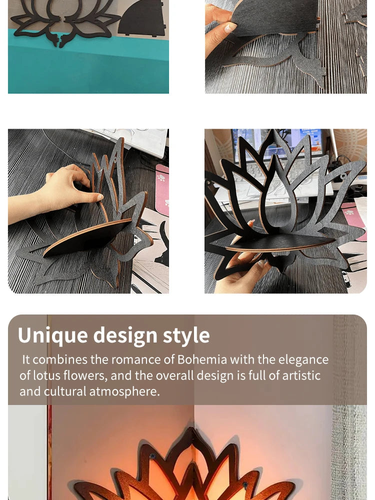 Wooden Lotus Wall Holder